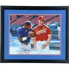 Sammy Sosa And Mark McGwire Autographed 1998 Home Run Chase Deluxe Framed 16x20 picture