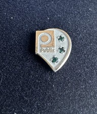 Vintage Publix 10K Gold 10 Year Employee Service Lapel Pin Tie Tac 3 Emeralds picture
