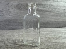 Vintage Ace Of Spades Clear Glass Bottle 3.5 Oz Embossed 5.5” tall picture