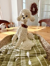 Vintage Mid Century White Ceramic Poodle Figurine 11