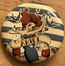 ARIEL LITTLE MERMAID MOVIE PIN BUTTON 1.25” Disney Rare picture