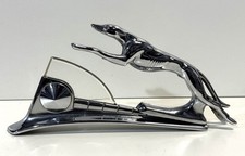 Vintage Antique Chrome Greyhound Dog Car Mascot Hood Ornament As Is For Repair picture