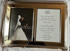 Authentic Vera Wang by Wedgwood Grosgrain Double Photo Picture Frame- 5”x7” picture