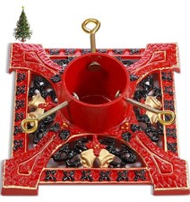 Cast Iron Christmas Tree Stand for Real Live Trees, Red picture