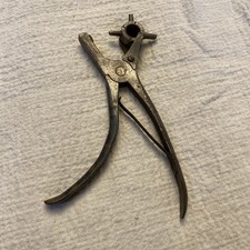 Vintage Antique Forged Hackett Leather Punch Pliers picture