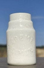 Pre-1900s Antique Jar «CREME SIMON» Milk Glass picture