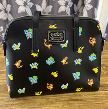 Loungefly Pokémon Purse Handbag Black Pikachu Bulbasaur Squad picture