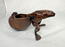 Bronze Frog Pulling a Snail Shell Circa 1920 DS59 picture