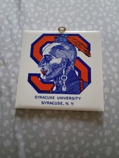Vintage Syracuse University Saltine warrior Ceramic Tile Hanging Wall Plawue picture
