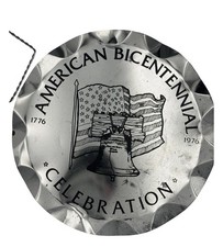Vintage 1976 Bicentennial Aluminum Wall Plaque JA Co Eagle Flag Patriotic Decor picture