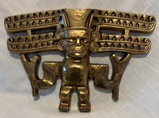 Vintage MCMLXX SYROCO ~ Aztec Mayan Warrior Chief ~ Gold Color Wall Decor ~ HTF picture