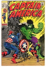Captain America 110 1969 Marvel Comics F- 5.5 Hulk Cover Rick Jones picture