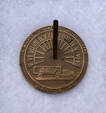 Vintage 1950s Adley Trucking Brass Rain Dial Paperweight New Haven Ct picture