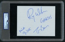 Genesis (Tony Banks, Mike Rutherford & Ray Wilson) signed 5x6 Rock Band RC PSA picture