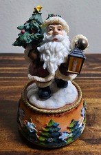 Music Box Santa Claus w/  Tree and Lantern, Here Comes Santa Claus picture