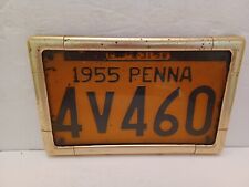 1955 VINTAGE CAR OWNERS Small License Plate Pennsylvania Heavy Guage Steel picture