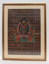 Antique Framed Tibetan Thangka picture