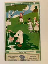 1922 Vintage Print Ad: Bald Headed One Cools Sunburn Head, Golf Ad by J Held Jr. picture