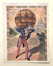SCARCE Victorian Trade Card Uncle Sam Montgomery Ward Patriotic Americana c1897 picture