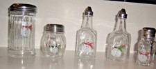 Gemco Ware Snowman Hand-Painted 5-Piece Tableware Shaker Set Holiday Decor picture