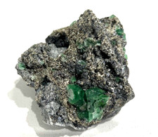 GREEN FLUORITE ON PYRITE - VERY RARE SOURCED FROM PERU picture