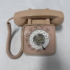 🔥1981 Vintage GTE Electric General Telephone Rotary Rose Beige Pink ☎️  picture