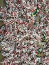 VTG Red White Snowman Christmas Tinsel Garland 81 Ft Collectible Holiday Decor picture