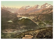 Photo:Upper Engadine Grisons Switzerland 1890s Mountain Valley View picture
