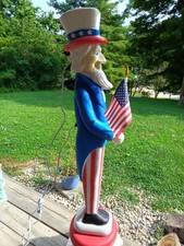 Blow Mold 96 Vintage Uncle Sam With Flag Made In America Union Products LIGHTED picture