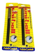 Uniball 1990s Black Micro Metal Point Roller Pens (2) NOS picture