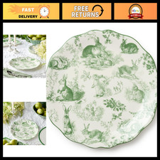 Le Jardin 13 Inch ROUND PLATTER – Bunny Stoneware Serving Tray for Appetizers, R picture