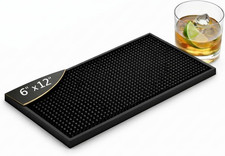 Bar Mat 6 X 12 Small Black Coffee Mat for Home Bar Rubber Bar Service Spill M picture