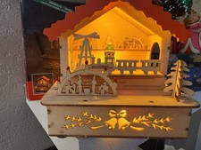 KONSTSMIDE Traditional German Wooden Christmas Market Toy Shop LED Light Up wBX picture