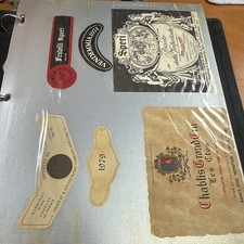 Scrapbook Of 10+ Vintage Wine Labels 1970s-1980s 17 2-sided pages picture