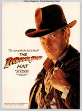 Indiana Jones Stetson Hat Harrison Ford Promo Vintage 1989 Full Page Print Ad picture
