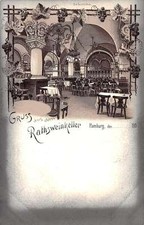 Hamburg Germany Rathsweinkeller Gruss aus Antique Postcard J48052 picture