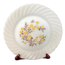 Vintage 4 Termocrisa Mexico Milk Glass Dessert Bread Plates Mexican Pyrex Floral picture