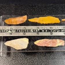 Vintage Native American Lithic Artifacts (6) Chert Jasper Flint Scraper Tools picture