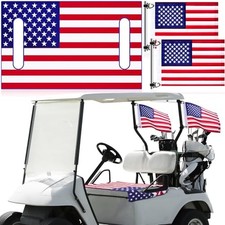 Fanfanwin Microfiber Golf Cart Seat Cover Patriotic Flags Set, American Flag ... picture