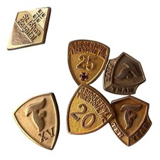 Lot of 6 Vintage Service Award Lapel Pins 1/10 10K GF Firestone + St Johns picture