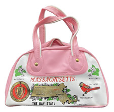 Vintage Child's Pink Souvenir Purse Massachusetts NEW OLD STOCK picture