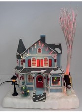 Vintage Avon Holiday Splendor Lighted Fiber Optic Tabletop Christmas House 2002 picture