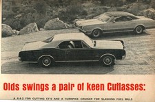 1967 OLDSMOBILE CUTLASS and 4-4-2 HARDTOP ROAD TEST 4 pg Article picture