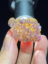 Exquisite Natural Purple-edged Cubic Fluorite Crystal Mineral Specimen,China picture