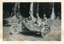 WWII photo - US GIs & Captured Japanese KUROGANE TYPE 95 Motorcycle w/ Sidecar picture