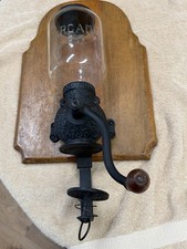 Antique Cast Iron Crystal Arcade 25 Wall Coffee Grinder Mill  works picture
