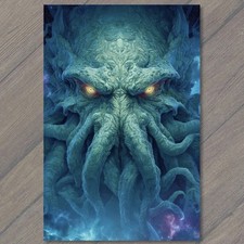 POSTCARD Cthulhu Lovecraft Cosmic Horror Monster Tentacles Glowing Eyes picture