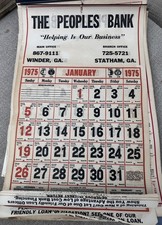 1975 Peoples Bank Winder Statham GA Complete Vintage Advertising Wall Calendar picture