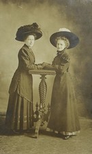 Antique RPPC Edwardian Women Fashion Big Merry Widow Hats Kruxo Postcard  E-6 picture