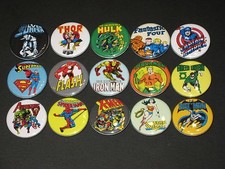 Super Heroes Buttons/ Pins Set Of 15 picture